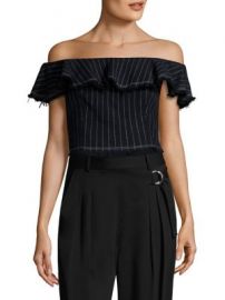 T by Alexander Wang - T by Cotton Burlap Off-The-Shoulder Cropped Top at Saks Fifth Avenue